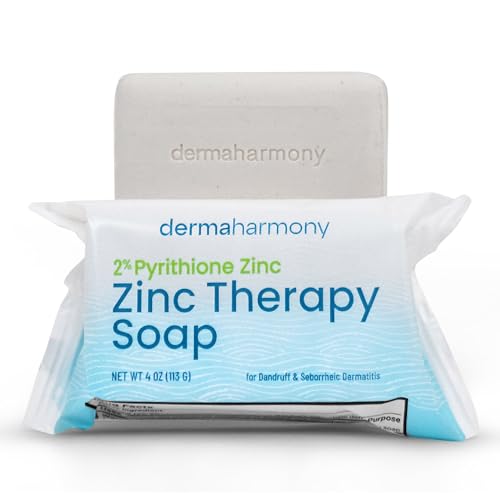 Dermaharmony 2% Pyrithione Zinc ZnP Bar Soap 4 oz - Crafted for Those with Skin Conditions - Seborrheic Dermatitis, Dandruff, Psoriasis, Eczema, etc.
