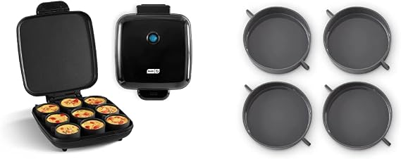 DASH Sous Vide Style Family Size Egg Bite Maker Bundle with Deluxe Silicone Egg Cups | Make 9 Egg Bites & 4-Inch Sandwiches