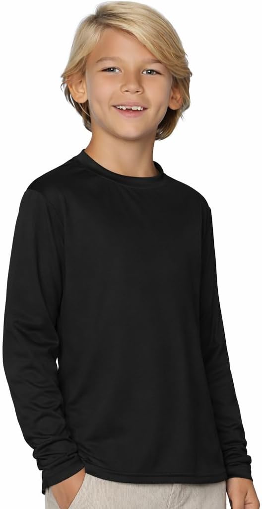INGEAR Boys Swim Shirt UPF 50+ Rash Guard for Boys Long Sleeve Quick Dry Kids Sun Shirt, Lightweight Boys Rash Guard Swim Top