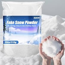 Sukh Christmas Fake Snow - 11oz Instant Snow Powder Artificial Snow for Crafts Great for Creating A Winter Wonderland Vibe in Holiday Christmas Home Decor Makes 1 Gallon