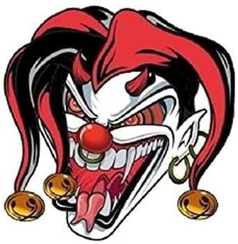 Crazy Jester Sticker Decal Joker High Quality Vinyl - Made in USA 3.5 in. x 3 in.