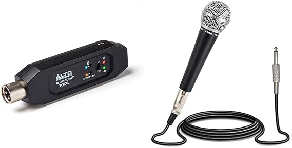 Bluetooth Total 2 - XLR Equipped Rechargeable Bluetooth Receiver & Pyle-Pro Includes 15ft XLR Cable to 1/4'' Audio Connection, Connector, Black