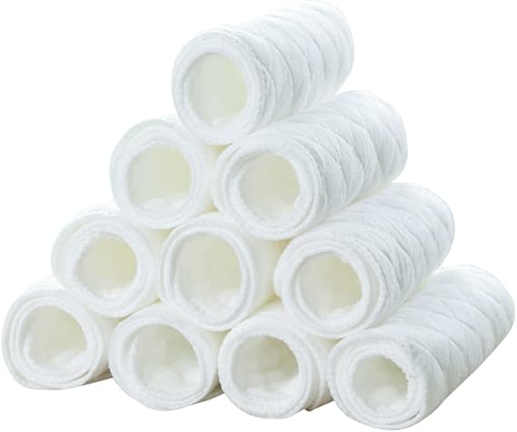 10Pcs 3-Ply Reusable Cotton Cloth Diapers for Newborns - Washable Baby Diaper Inserts, Absorbent and Eco-Friendly, 18.11X6.69In