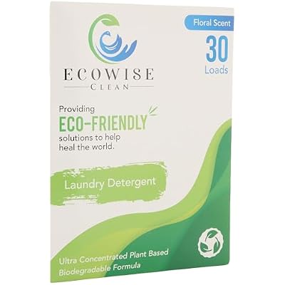 Ecowise Clean, Laundry Detergent Sheets Eco-Friendly Strips, Concentrated Biodegradable Washer Sheets, Floral, 30 Count Pack of 1...