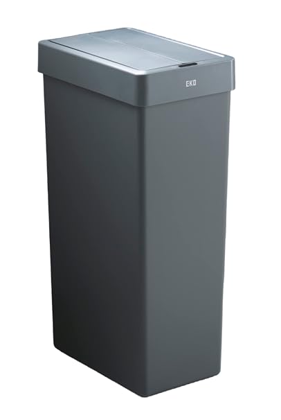 EKO EK6277P-30L-GR Automatic Open and Close Trash Can, X-Wing Light, Sensitive Type, Gray, 9.8 gal (30 L) with Lid, No Inner Box