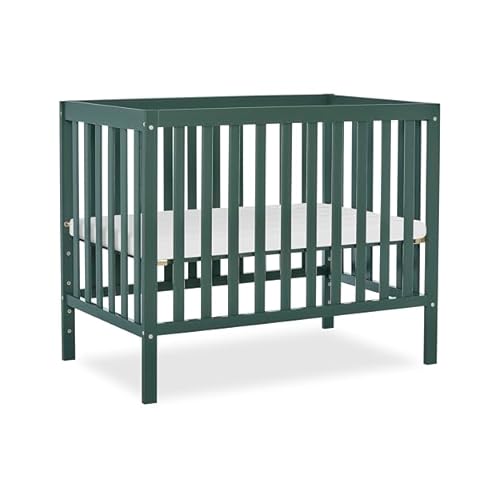 Dream On Me Edgewood 4-in-1 Convertible Mini Baby Crib in Olive GreenGuard Gold & BSA, Non-Toxic, Compact 402533 Design, Converts to Mini Daybed & Twin Bed Rails to Buy 1 Mattress Pad