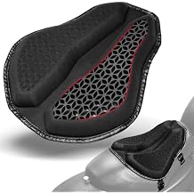 Amazicha Universal Motorcycle Seat Cushion, Motorcycle Seat Pad, Large 3D-Honeycomb Structure Shake Rider Cushion TPE Shock Absorption and Breathable for Long Rides