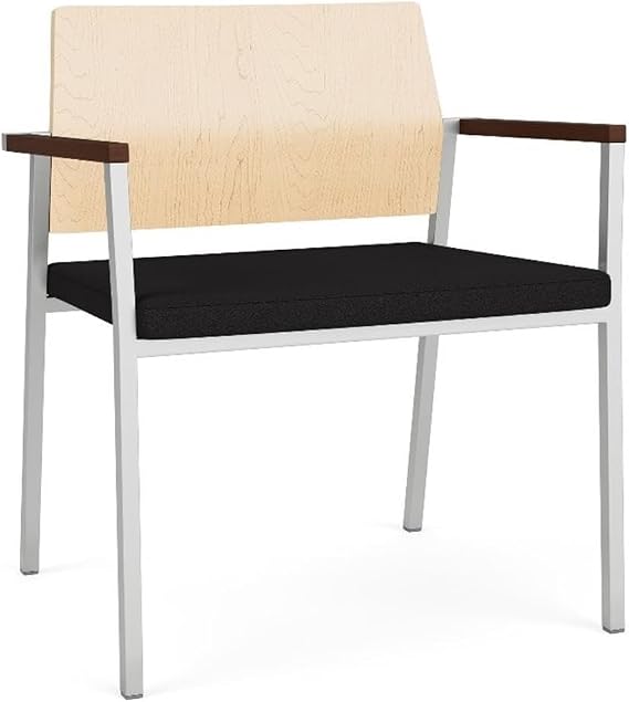 Avon Reception Oversize Chair UPH Seat HPL Back/Silver Steel/Natural/Black