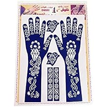 2 Hands Sheets Henna Stickers Tattoo Bodyart Mehndi Stencil Wedding Ladies Men Black