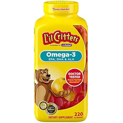 LIL CRITTERS Omega 3, EPA, DHA& ALA, 220 Gummies