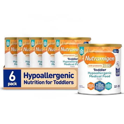 Enfamil Nutramigen Hypoallergenic Toddler Formula with Iron, Lactose-Free, Colic Relief from Cows Milk Allergy Starts in 24 Hours, Brain Building DHA, 12.6 Oz Can, 6 Count