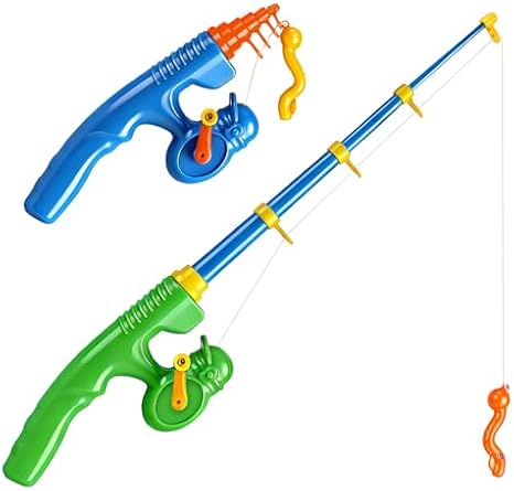 CozyBomBTM Magnetic Fishing Toys for Kids + Extra 2 Poles | Water Table Bathtub, Kiddie Pool Party Pole Rod Net, Outdoor Plastic Floating Fish, Toddler Bath Color Ocean Sea Animals Gift