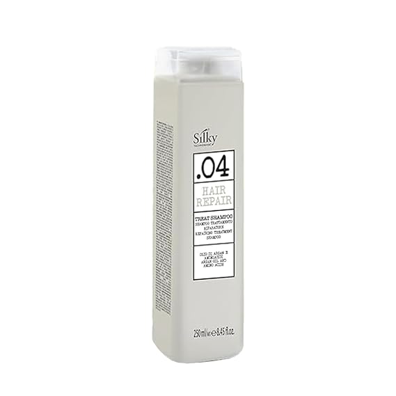 Silky TECHNOBASIC.04 Hair Repair Treat Shampoo 250ml - Hair Repair Shampoo with Argon Oil - Cruelty Free Shampoo for Chemically Damaged Hair - Vegan Friendly Sulfate Free with Hydrating Effect