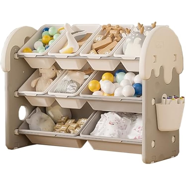 Meuble De Rangement Enfant Fille Garcon, Étagère De Rangement Chambre Enfant Avec Bacs Pour Salle De Jeux, Organisateur De Jouets Pour Enfants Multifonctionnel Pour Le Salon Size