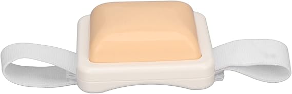 Injection Training Pad, White Elasticity Strap Wearable on Thigh and Arm, Imitation Human Muscle Design, Repeated Practice for Stability, Plastic Silicone Sponge