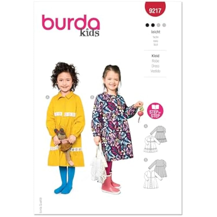 Burda Style X09217BURDA Childrens Dresses Sewing Pattern Packet, Design Code B9217, Sizes 4-11 104-146