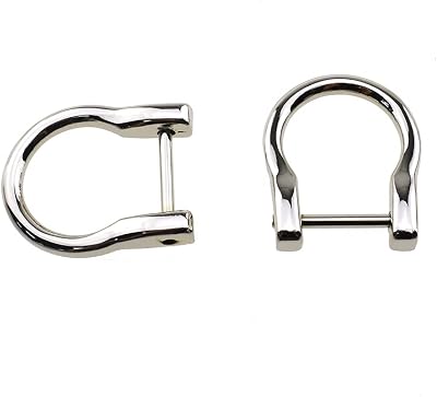 HAHIYO D-Rings with Screw Shackle Horseshoe U Shape Key Ring Purse Holder Screw in Both Sides Line up for Strap Bag