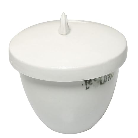 2pcs Laboratory Porcelain Crucible with Lid, Lab Equipment Porcelain Crucible, 30mL Capacity