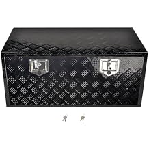 Heavy Duty 36'' Inch Aluminum Underbody Truck Box with T-Handle Latch,17 x 18 x 36 Inch Underbed Toolbox With Durable Lock Black For Storage And Organization