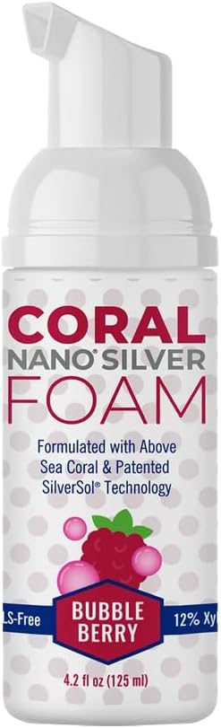 Kids Bubble Berry Fluoride Free Foaming Toothpaste Coral Calcium, Xylitol & Nano Silver Natural Foam Toothpaste for Kids 6+, SLS & Glycerin Free, Gentle Daily Oral Care, Made in USA, 4 oz