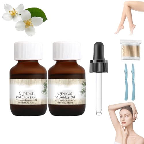 Cyperus Oil,Cyperus Rotundus Oil,Cyperus Oil Hair Removal,Cyperus Oil Natural For Hair Removal,With Dropper One size, 2pcs