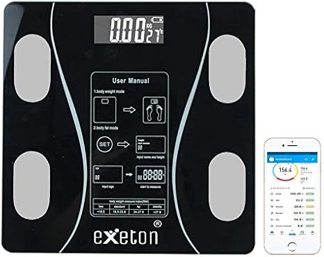 Smart Bluetooth Body Weighing Scale, Body Fat Scale, BMI Weighing Scales, Body Composition Analyzer (Black)
