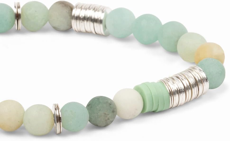 Scout Curated Wears - Intermix Stone Stacking Bracelet - Amazonite/Silver