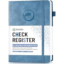 Check Registers for Personal Checkbook, Blugool Checkbook Register with Check & Transaction Registers, Accounting Ledger Log Book for Personal and Work, 5.8" x 8.3" (Blue)
