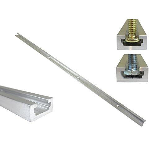 36 Aluminum T Track 34 by 38 Slot, Accepts 14 Hex Bolts, 14 or 516 T Bolts, Countersunk Holes Every 6 112120