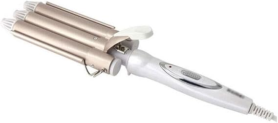 Professional Triple Barrel Ceramic Curling Iron Hair Styler, Adjustable Temperature with Negative Ion Technology, Fast Heating