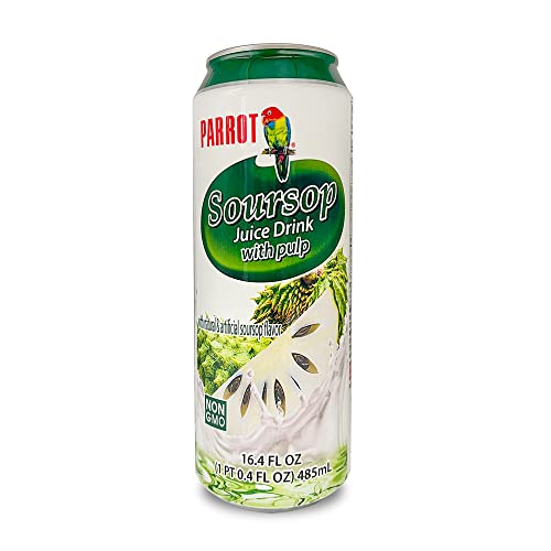 Parrot Brand Canned Soursop Juice Drink With Pulp 16.4 fl. oz.Pack of 12