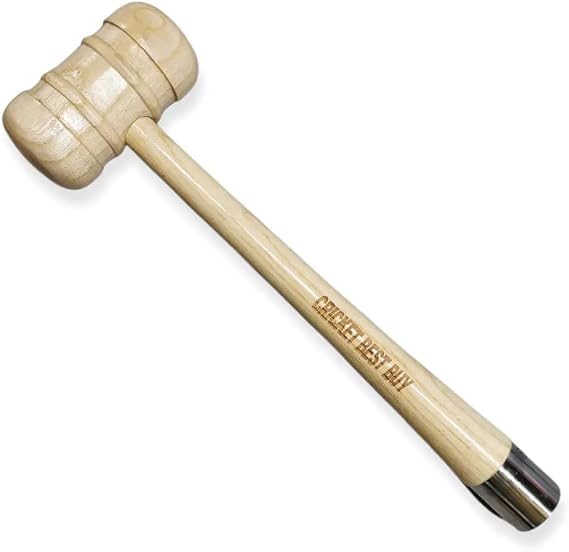 CBB Cricket Bat Mallet and Cone Combo Hammer Wooden Knocking Applying Rubber Grip, One Size