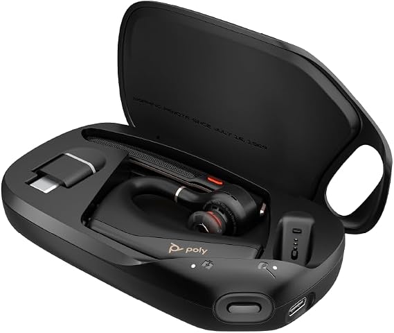 Poly Voyager Legend 50 UC Bluetooth Headset with Charging Case - 4 Noise-Canceling Mics, AI NoiseBlockAI & WindSmart Tech - Bluetooth Headphones with Mic, Smart Call Controls, All-Day Comfort