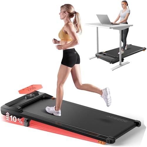 Walking Pad Treadmill with Incline, Under Desk Treadmills for Home Office, 10% Manual Incline Portable Treadmill with Remote ControlAPP and Standing Anti-Slip, 265lb Capacity, 2.5HP Low-Noise