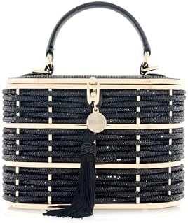 Willow Crystal Woven Top Handle Bag