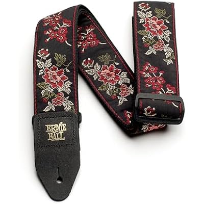 Ernie Ball Jacquard Guitar Strap, Red Rose P04142