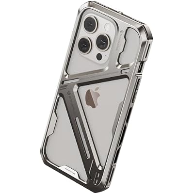 Case for iPhone 15 Pro15 Pro Max, Ultra-Thin Aluminum Alloy Bumper Hollow Heat Dissipation Shockproof Protective Case,Titanium,15 Pro Max
