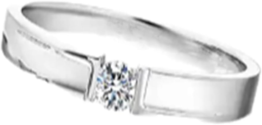 Silver Rings for Women Thumb, Bridal Rings for Women with Ladies' 0.1Ct Diamond & Men's 0.2Ct Diamond Pt950 and 9K/14K/18K White Gold
