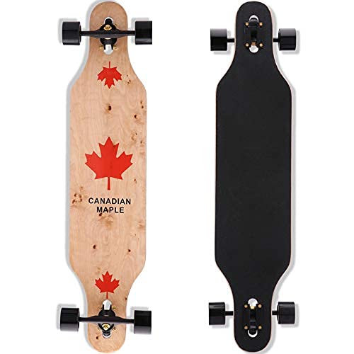 Longboard Skateboard, 41-Inch Downhill Skateboard Through Deck 8-Layer Maple, Complete Skateboard Cruiser for Boys Youths Beginners