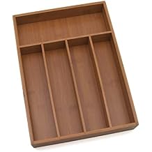 Lipper International 8876 Bamboo Wood Flatware Organizer, 5 Compartments, 10 1/2" x 14" x 2"