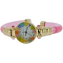 Glass Of Venice Murano Millefiori Bangle Watch - Pink Gold Multicolor