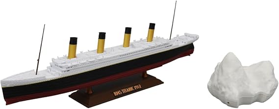 TheRoller3d RMS Titanic Model Ship with Iceberg and Stand, 1 Ft Long Assembled, Titanic Toys for Kids, Historically Accurate Ship Toy, Cake Topper, Replica Boats