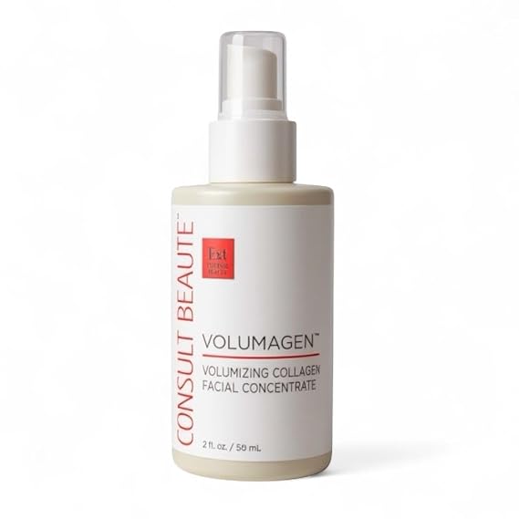 Consult Beaute Volumagen - Collagen Facial Serum Concentrate for Nourishing & Plumping Skin - Hydrates and Temporarily Fills for Smoother, Bouncy Skin - Hyaluronic Acid & Vitamin C - 2 Fl. Oz.