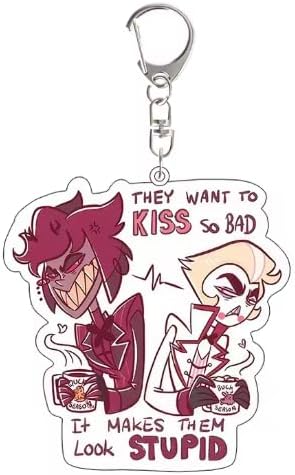 Funny Hazbin Hotel Acrylic Character Keychain - Alastor, Charlie, Vox & Lucifer Meme Charm