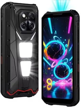 V Max Play 5G Projector Rugged Phone 20500mAh Dual Camping Lights Dimensity 7300 16GB+512GB NFC Smartphone