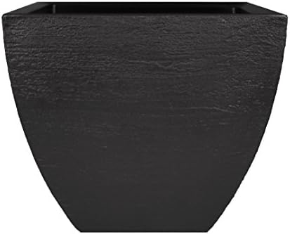 Tusco Products 4 Set MSQ20BK Modern Square Garden Planter, 20-Inch, Black