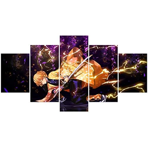 Demon Slayer Poster Agatsuma Zenitsu Anime Prints Artwork Decorative Prints for College Room