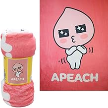 KAKAO FRIENDS Kakaotalk Soft Warm Lightweight 60" Fleece Throw Blanket 1PC (Happy Apeach)