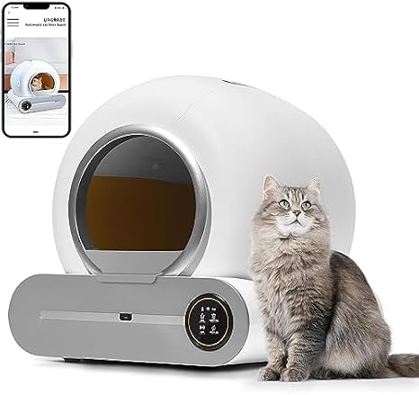 Automatic Cat Litter Box, Self-Cleaning Scoop-Free Tray with Large Capacity, Safety Protection, Deodorization, App Control