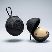 Fedor Gorst Clip-On Cue Ball Case Hard Shell Billiard Cue Ball Holder with Carabiner Clip Fits Standard 2.25" Cue Ball Protective Travel Case for Pool Players Black on Black FG Logo